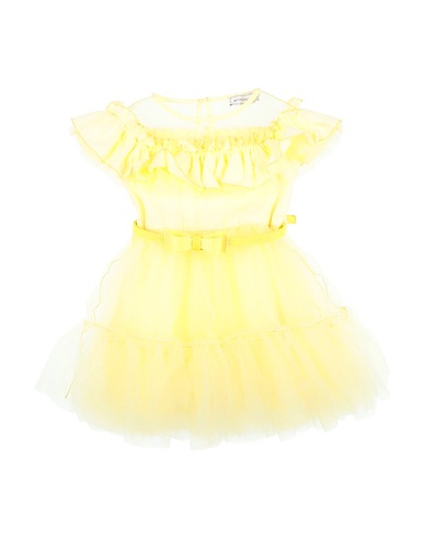 MONNALISA Baby dress Yellow 100% Polyamide, Cotton