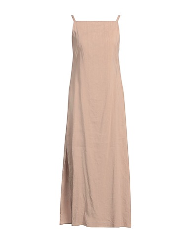 MARELLA Long dress Beige 61% Linen, 37% Viscose, 2% Elastane