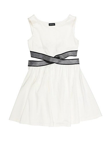 MONNALISA Dress White 95% Viscose, 5% Elastane, Polyester