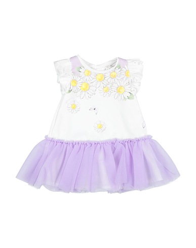 MONNALISA Vestito Baby  Bianco 95% Cotone, 5% Elastan, Poliammide