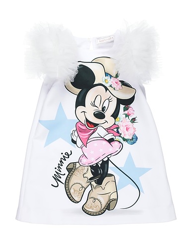 MONNALISA Vestido para bebé  White 89% Polyester, 11% Elastane, Polyamide
