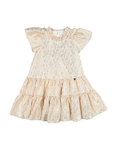 MONNALISA Dress Gold 43% Cotton, 29% Viscose, 28% Polyester