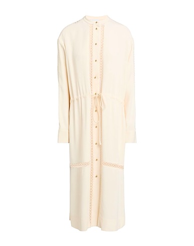 ST. JOHN Midi dress Ivory 67% Acetate, 33% Viscose, Cotton, Nylon