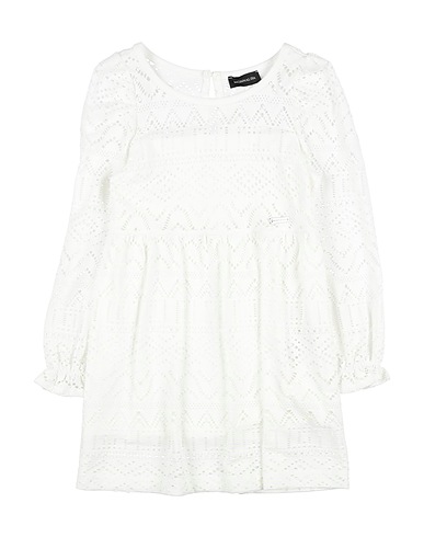 MONNALISA Dress White 97% Viscose, 3% Elastane, Cotton