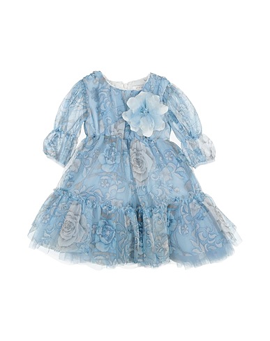 MONNALISA Dress Light blue 100% Polyester, Polyamide