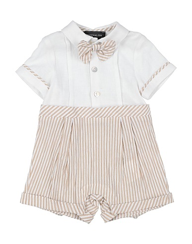 MONNALISA Baby jumpsuit  White 100% Cotton, Elastane