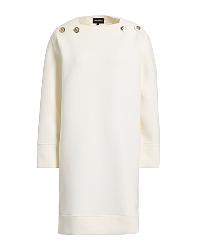 EMPORIO ARMANI Vestito corto Off white 76% Cotone, 18% Poliestere, 6% Elastan