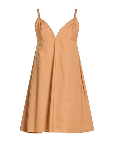 VICOLO Robe courte Marron clair 100% Coton