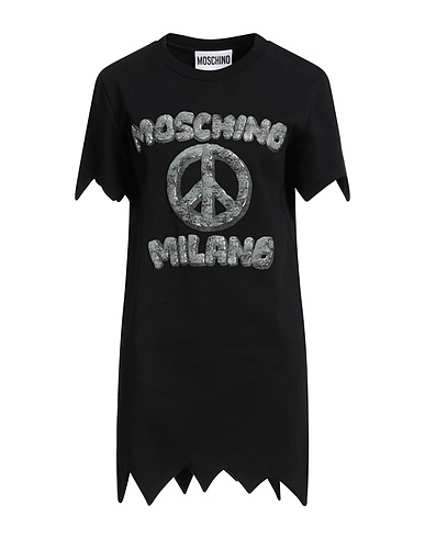 MOSCHINO Short dress COUTURE + THE FLINTSTONES Black 97% Cotton, 3% Elastane