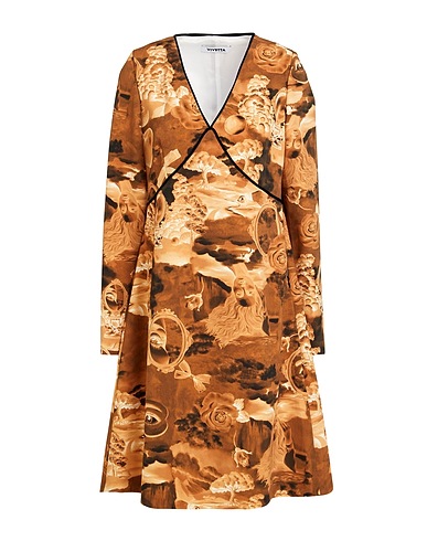 VIVETTA Vestito midi Cammello 89% Poliestere, 11% Elastan