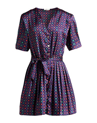SANDRO Pleated dress Navy blue 100% Polyester