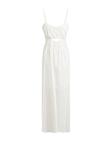 TWINSET Long dress White 39% Cotton, 37% Linen, 11% Polyamide, 10% Polyester, 3% Viscose