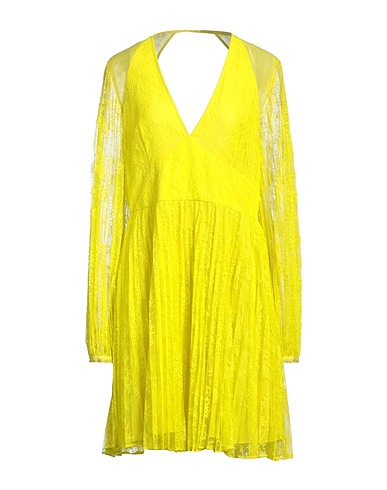 TWINSET Pleated dress Lime green 100% Polyester