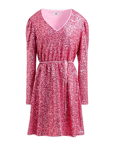 TWINSET Sequin dress U&B Magenta 95% Polyester, 5% Elastane