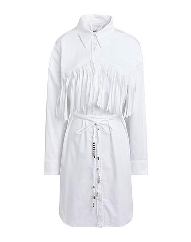 DONDUP Hemdkleid Weiß 96% Baumwolle, 4% Elastan