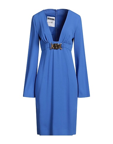 MOSCHINO Midi dress COUTURE X SMILEY Azure 70% Acetate, 30% Viscose