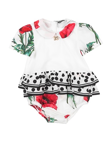 DOLCE&GABBANA Baby bodysuit White 100% Cotton, Zamak