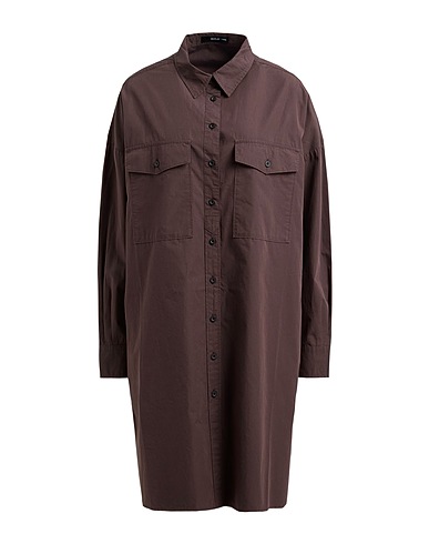 REPLAY Vestito chemisier ESSENTIAL Testa di moro 100% Cotone