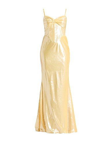 MOSCHINO Long dress COUTURE Yellow 94% Acetate, 6% Elastane