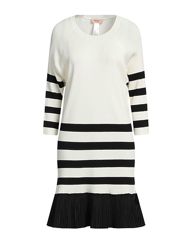 TWINSET Short dress Off white 56% Viscose, 33% Polyamide, 8% Polyester, 3% Metallic Polyester