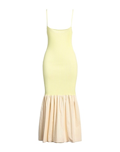 ERIKA CAVALLINI Midi dress Lime green 65% Viscose, 35% Polyamide, Cotton