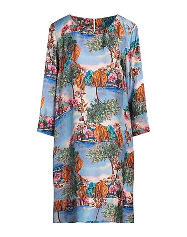 ALTEA Short dress Slate blue 100% Silk