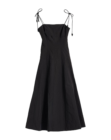 ULLA JOHNSON Midi dress Black 53% Cotton, 45% Linen, 2% Silk