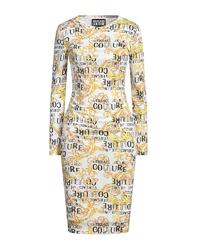 VERSACE JEANS COUTURE Vestido de tubo Blanco 96% Poliéster, 4% Elastán
