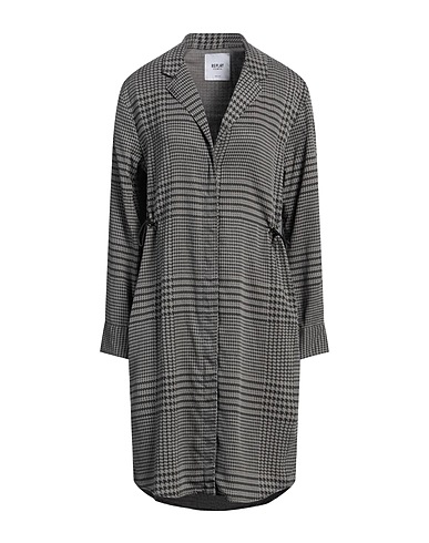 REPLAY Shirt dress Grey 93% Lyocell, 7% Linen