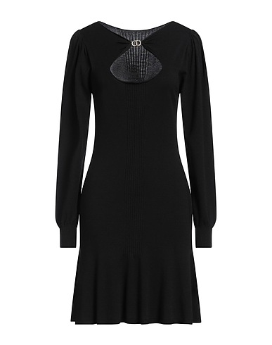 TWINSET Kurzes Kleid Schwarz 72% Viskose, 28% Polyester