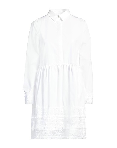 REPLAY Shirt dress White 100% Cotton, Polyester