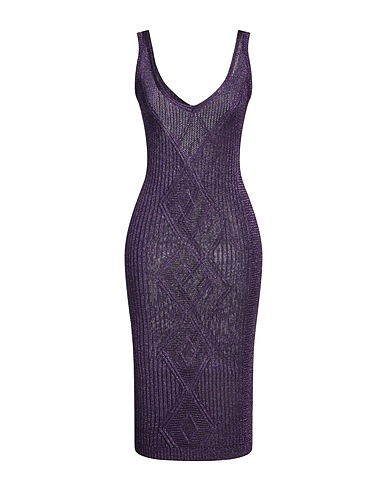 VALENTINO GARAVANI Midi dress Purple 77% Viscose, 23% Metallic fiber
