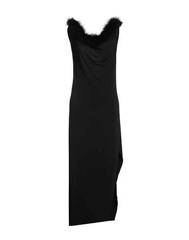 COPERNI KLEIDER Schwarz 95% Polyester, 5% Elastan, Truthahnfedern