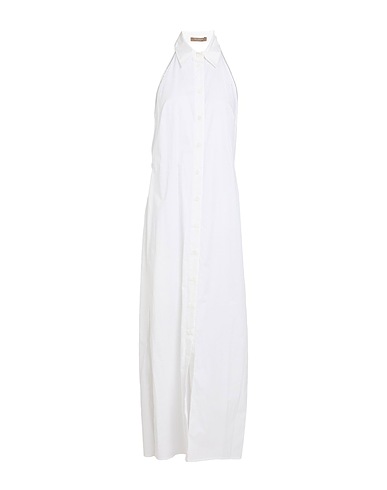 PESERICO Long dress White 97% Cotton, 3% Elastane