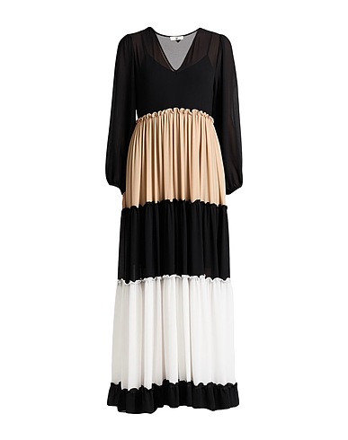 TWINSET Μακρύ φόρεμα U&B Μαύρο 100% Πολυεστέρας