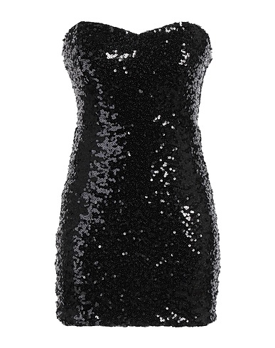 MISS YOU Vestito corto Nero 100% Poliestere