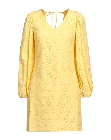 SAMSØE Φ SAMSØE Vestito corto Giallo 75% Cotone organico, 25% Poliammide