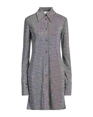 SPORTMAX Shirt dress Grey 65% Polyester, 35% Wool