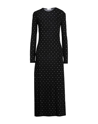 RABANNE Midi dress Black 90% Cupro, 10% Elastane