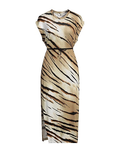 TWINSET Midi dress U&B Khaki 95% Viscose, 5% Elastane, Polyester