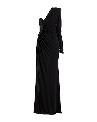PINKO Vestito lungo Nero 100% Viscosa, Nylon, Elastan