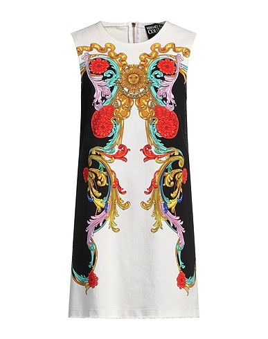 VERSACE JEANS COUTURE Denim dress White 97% Cotton, 3% Elastane