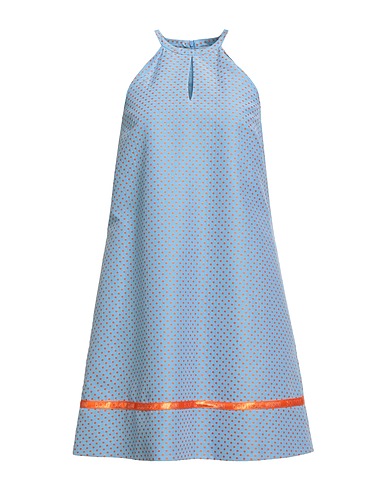 BOUTIQUE MOSCHINO Short dress Sky blue 61% Polyester, 39% Cotton