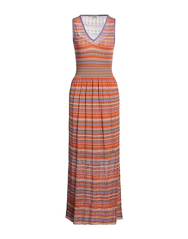 RELISH Langes Kleid Orange 85% Viskose, 8% Polyester, 7% Polyamid