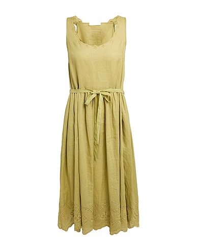HIGH Midi dress USE Light green 100% Ramie