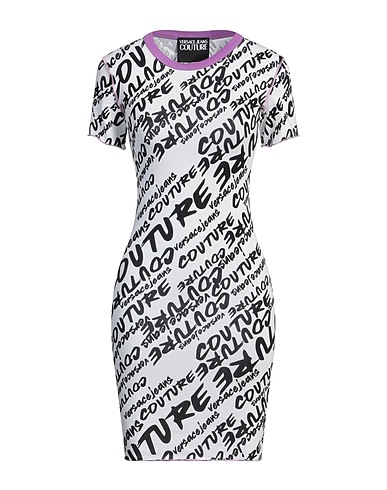 VERSACE JEANS COUTURE Short dress White 95% Cotton, 5% Elastane