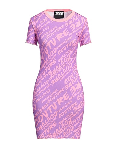 VERSACE JEANS COUTURE Short dress Purple 95% Cotton, 5% Elastane