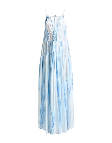 DONDUP Long dress Sky blue 100% Viscose