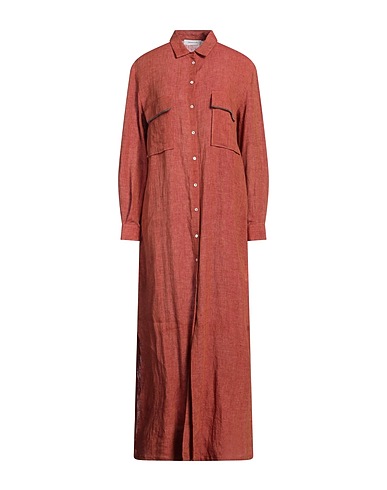 FABIANA FILIPPI Long dress Rust 100% Linen, Ecobrass