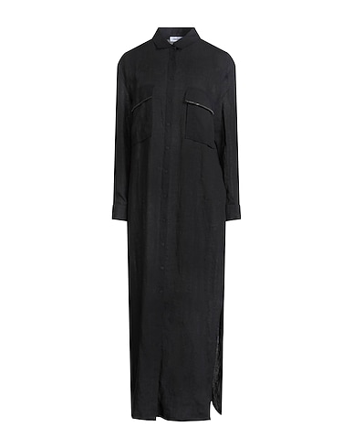 FABIANA FILIPPI Shirt dress NERO 100% Linen, Ecobrass